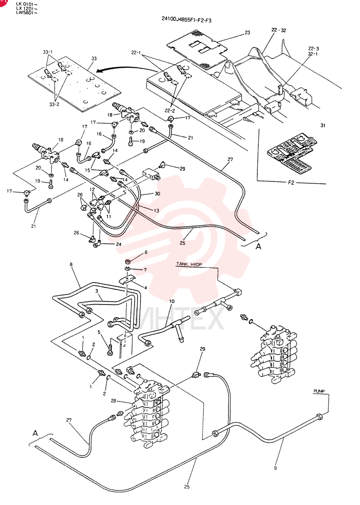 CONTROL ASSY, Serial Range: LX1201-LX1206 24100J4855F1 (1)