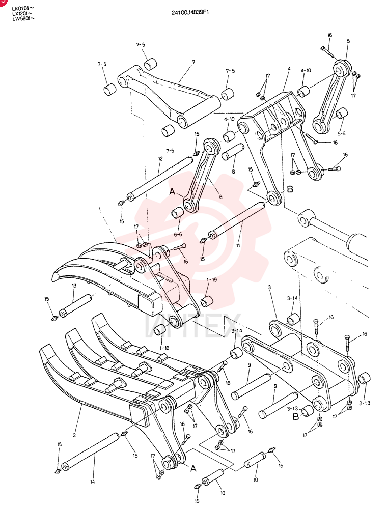 GRAPPLE ASSY, FORK 24100J4839F1 (1)