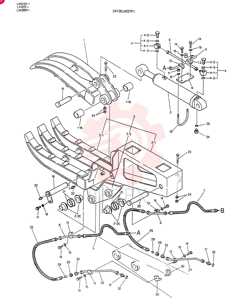 GRAPPLE ASSY, FORK 24100J4227F1 (2)