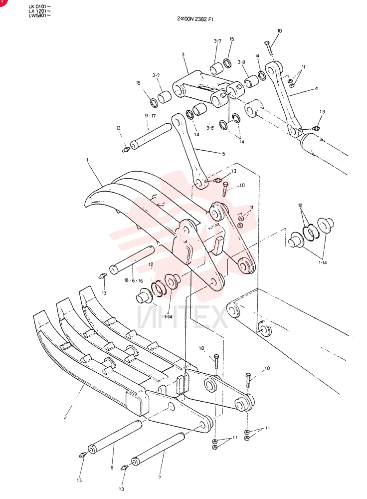 GRAPPLE ASSY, FORK 24100N2382F1 (1)
