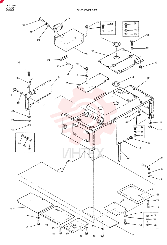GUARD   ASSY,(FOR EXPORT), Serial Range: LX1201--LX1206 24100J3660F3 (1)