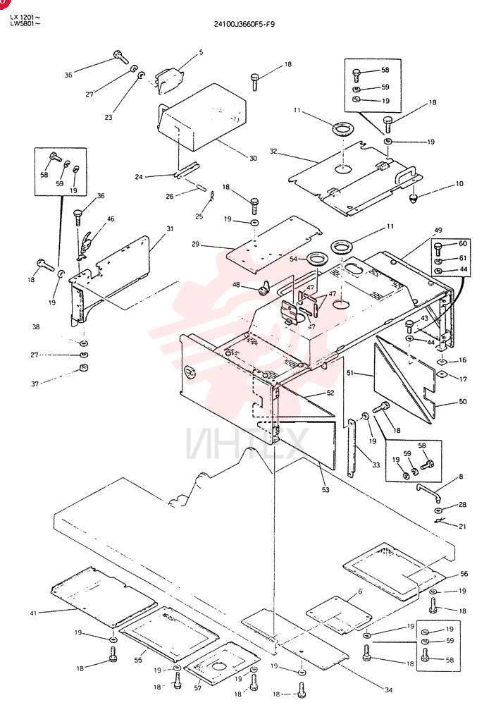 GUARD  ASSY (FOR EXPORT), Serial Range: LXI201-LX1206 24100J3660F5 (1)