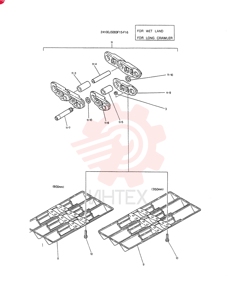 INSTAL, CRAWLER (FOR WET LAND) 24100J3283F15 (2)