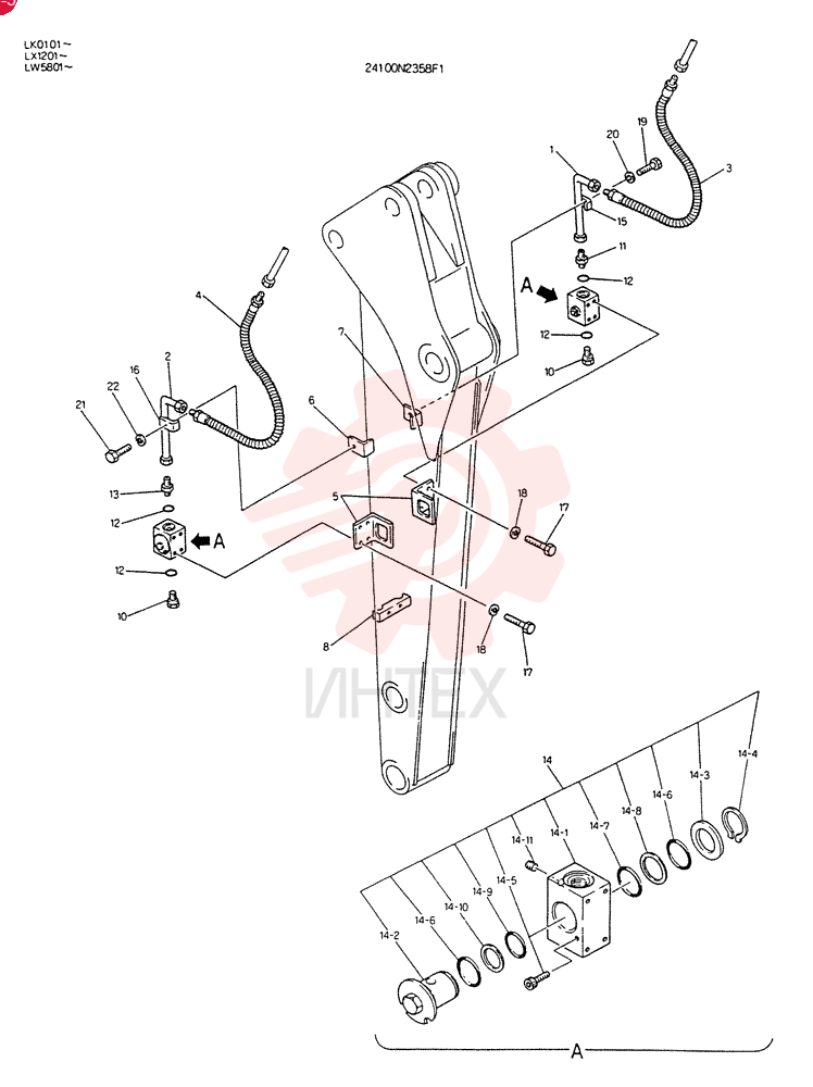 INSTAL,HYDR LINES  ARM 1.9 M (NIBBLER & BREAKER) 24100N2358F1 (1)