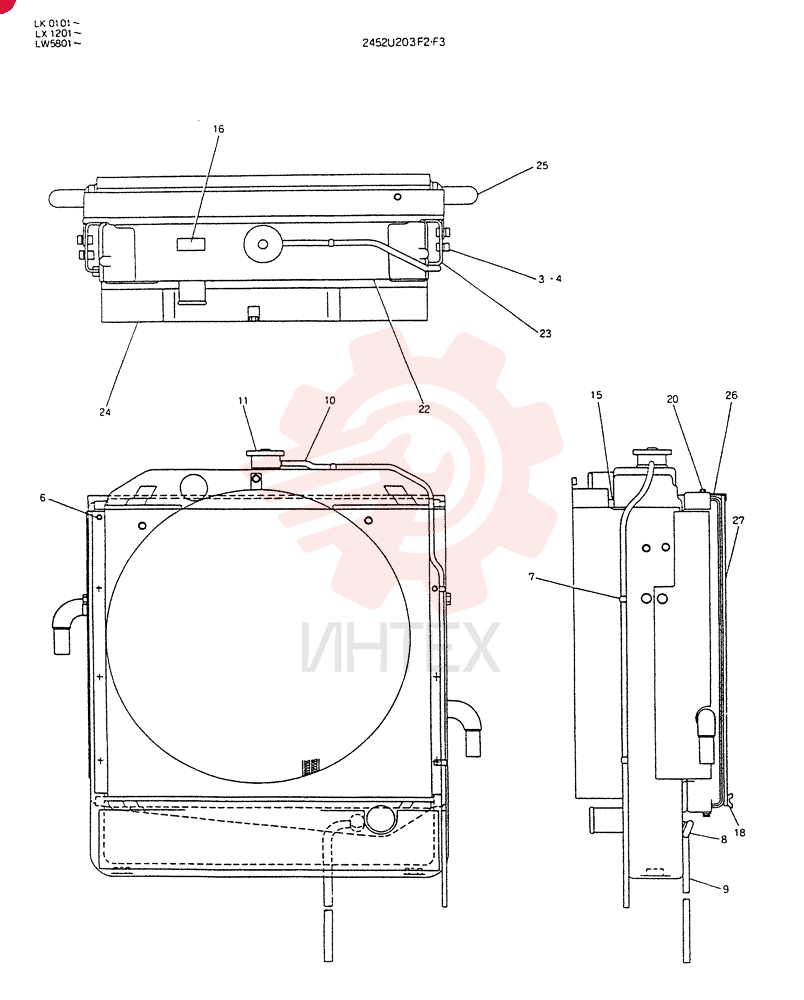 RADIATOR, Serial Range: LK0101-LK0112 2452U203F2 (1)