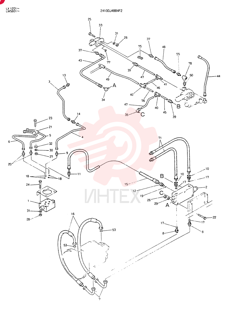 Схема (K904D) - EXCAVATOR ASN LW5801 (1/84-12/03) 24100J4884F2 (4)