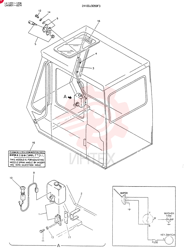 WASHER, WINDOW, FOR EXPORT 24100J3059F3 (2)