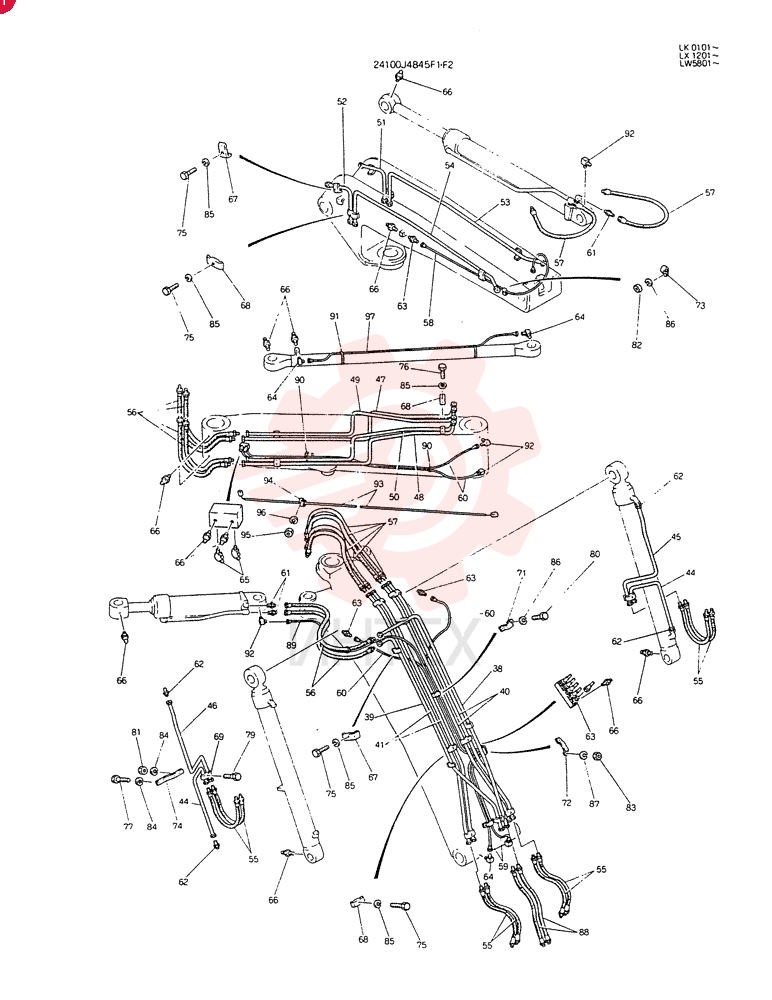 BOOM ASSY, Serial Range: LK0101-LK0112 24100J4845F1 (2)