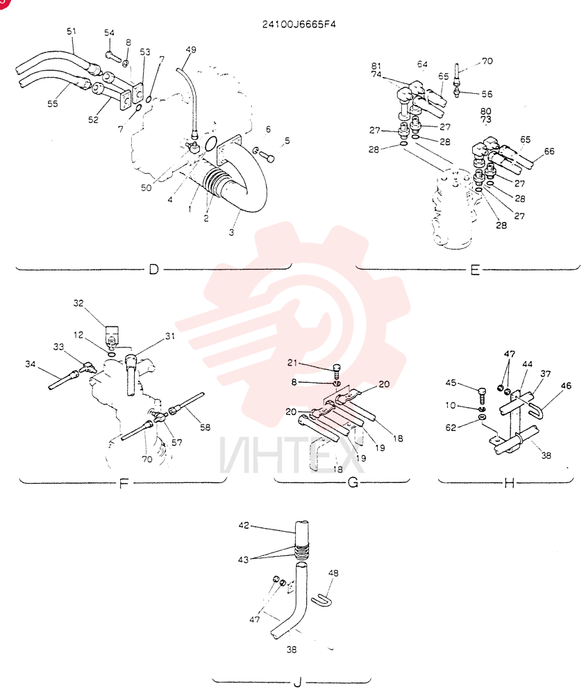 HYDR LINES,UPP 24100J6665F4 (1)