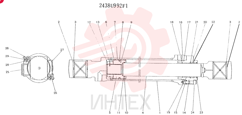 Схема (K904L) - MARK II EXCAVATOR BTW LX1501 - LX1525 (1/88-12/03) 2438U992F1