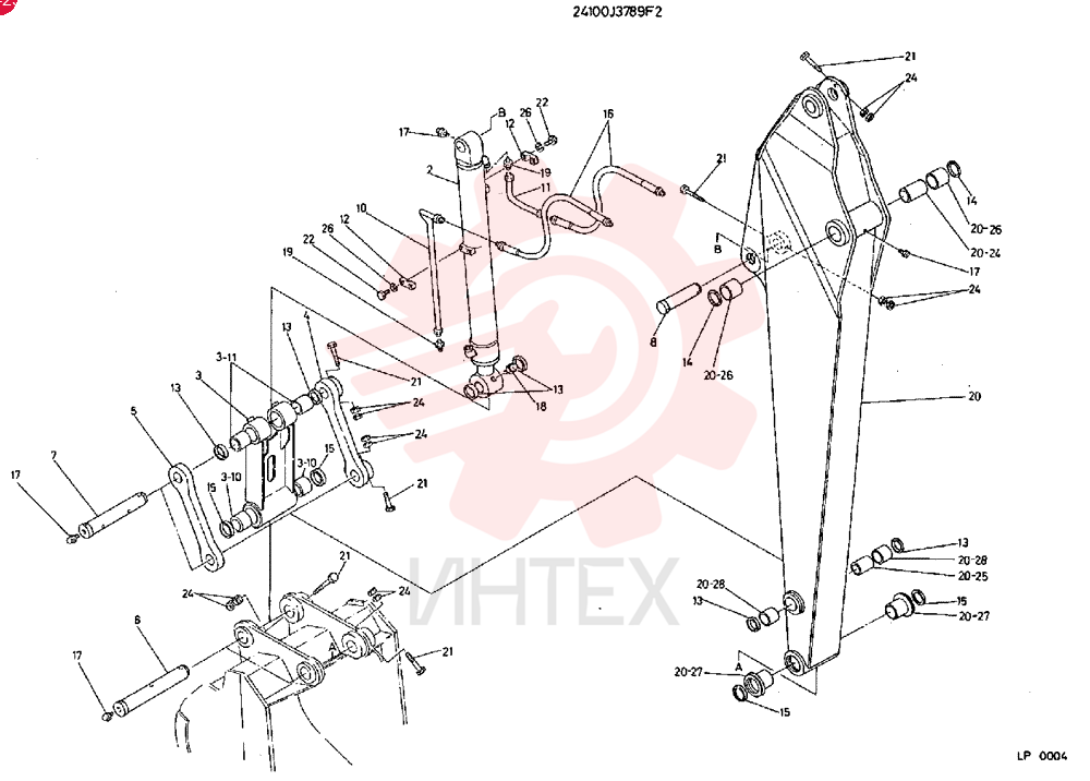 ARM ASSEMBLY, 2.6 M, CONSISTS OF ITEM 2 TO 26