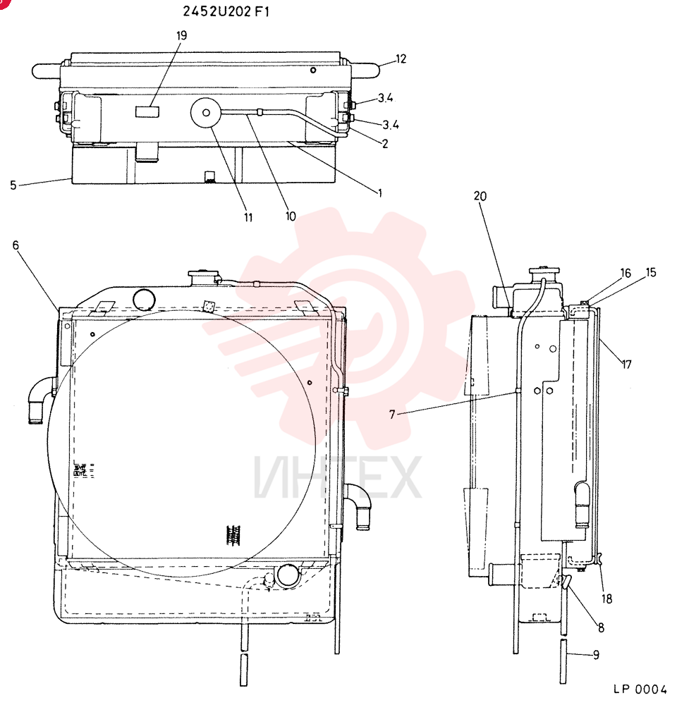 RADIATOR ASSY, CONSISTS OF REF. 1 TO 20