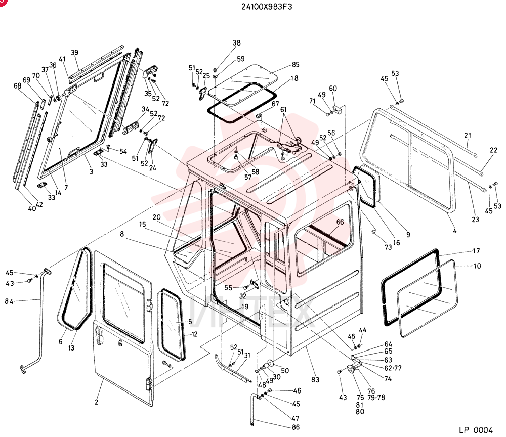 Схема (K905) - EXCAVATOR BTW LP0004 - LP0554 (1/82-12/03) 24100X983F3
