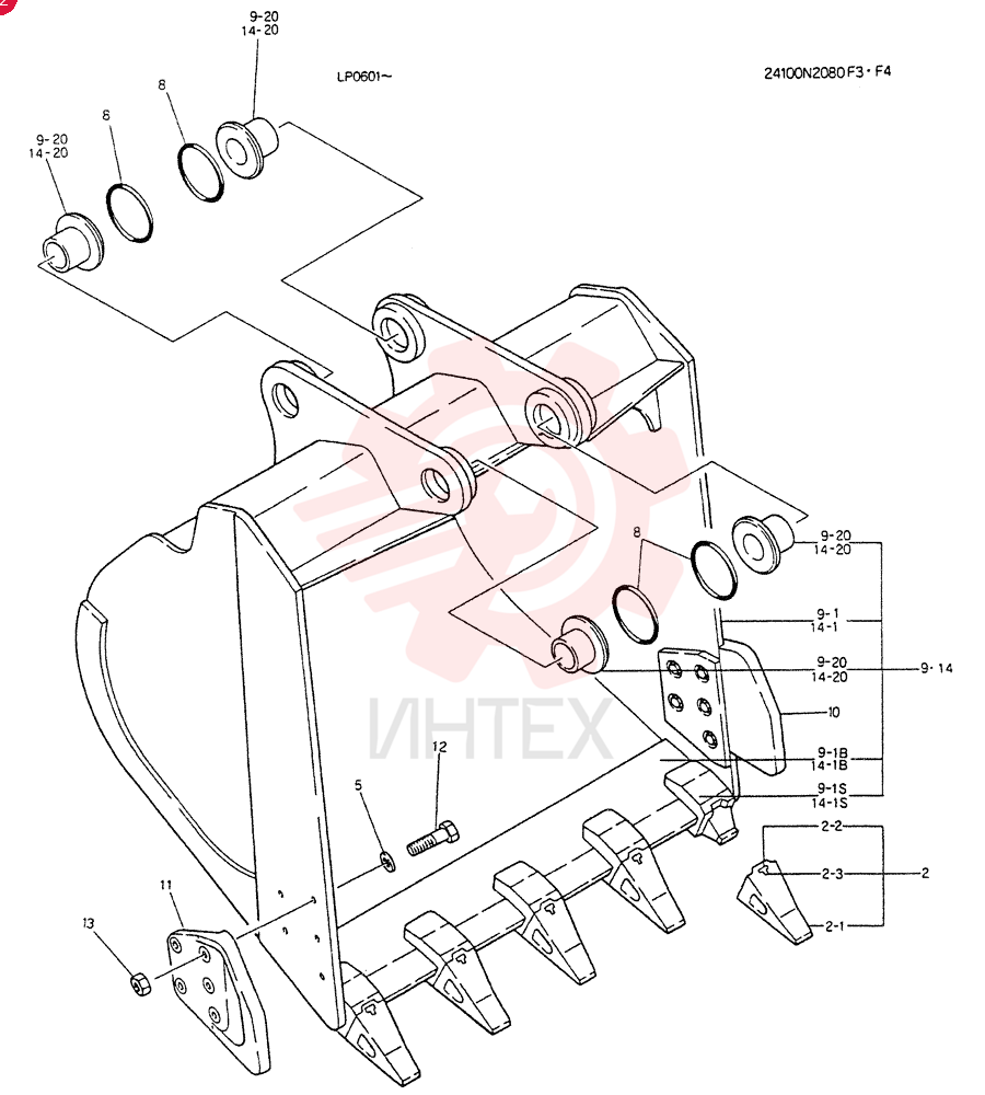BUCKET ASSY, Serial Range: YP0115-YP0139 24100N208DF3