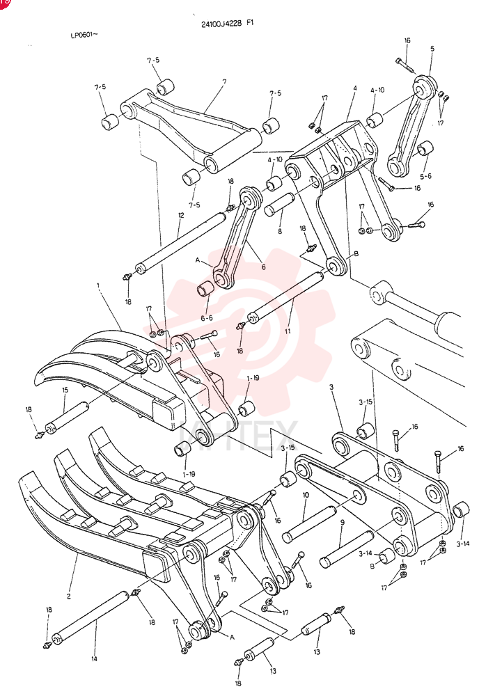 GRAPPLE ASSY,FORK 24100J4228F1