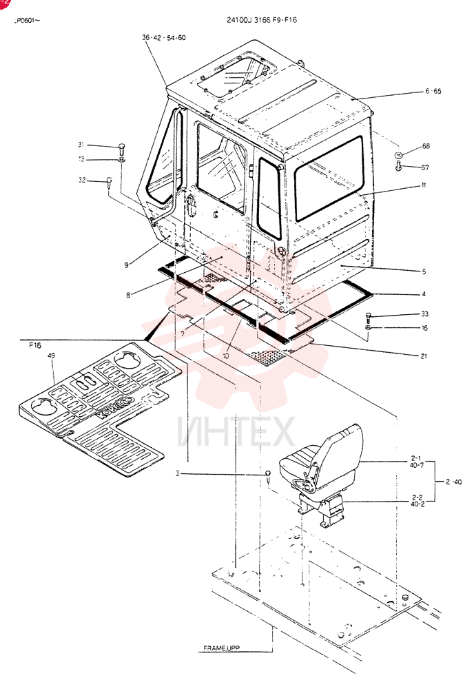 INSTAL. CAB, Serial Range: LP0601-1068