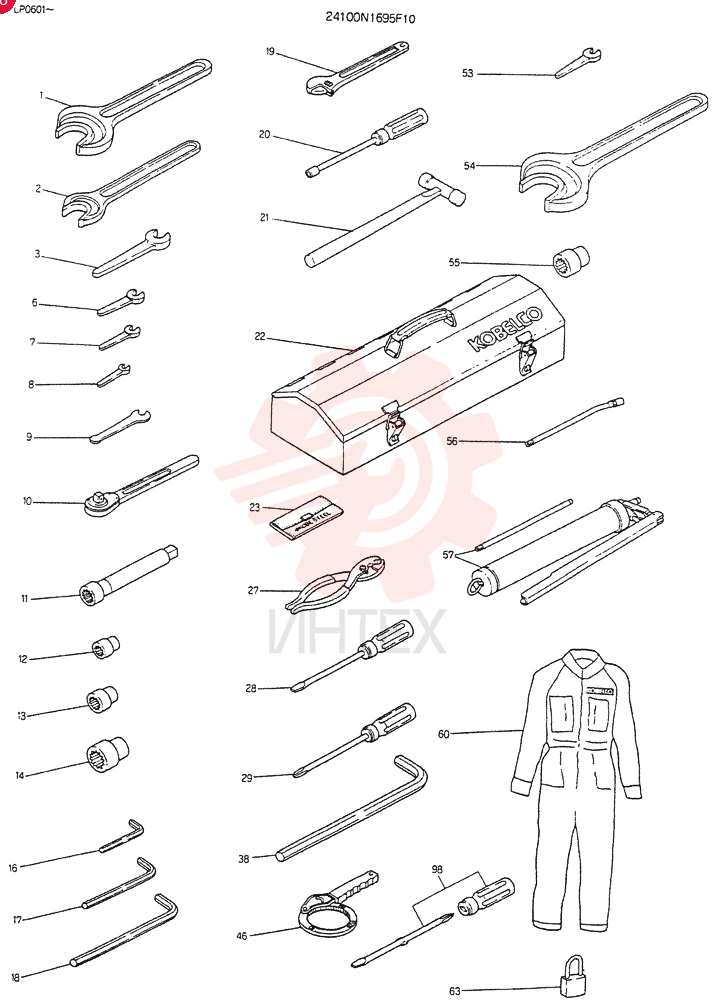 Схема (K905) - EXCAVATOR BTW LP0601 - LP1600 (1/82-12/03) 24100N1695F10