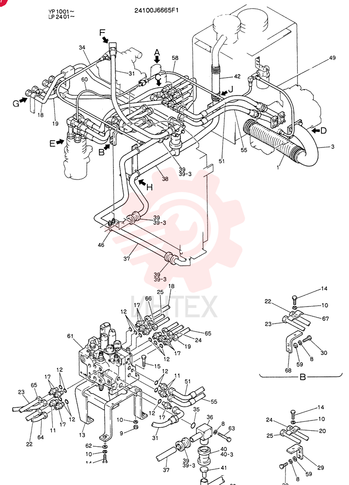 HYDR LINES,UPP 24100J6665F1 (2)