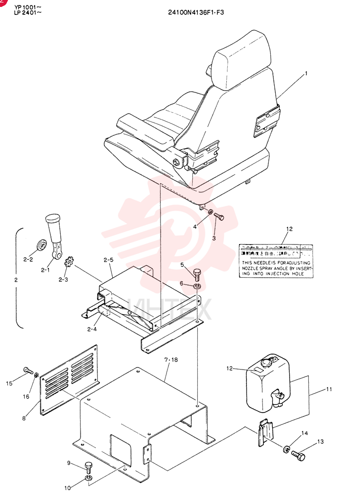 SEAT ASSY  YP1001-  to