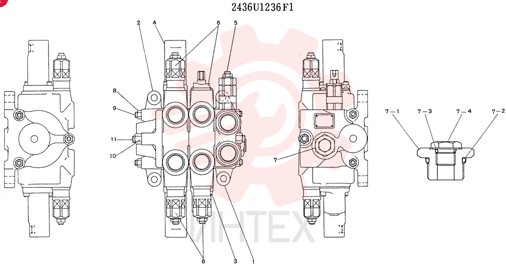 Схема (K905) - MARK II EXCAVATOR BTW LP2401-LP3407 (1/00-12/03) 2436U1236F1