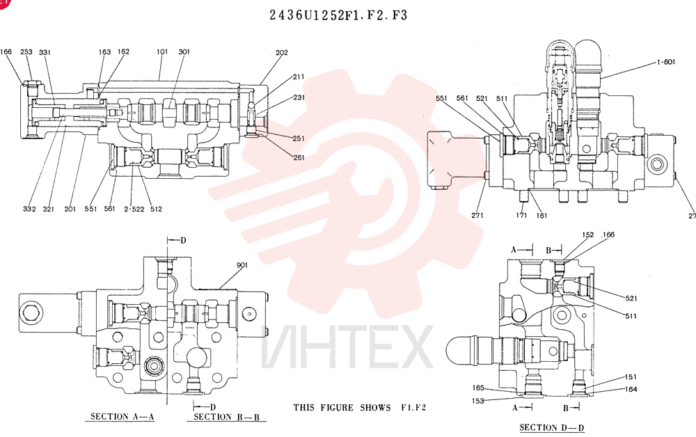 Схема (K905) - MARK II EXCAVATOR BTW LP2401-LP3407 (1/00-12/03) 2436U1252F1 (2)