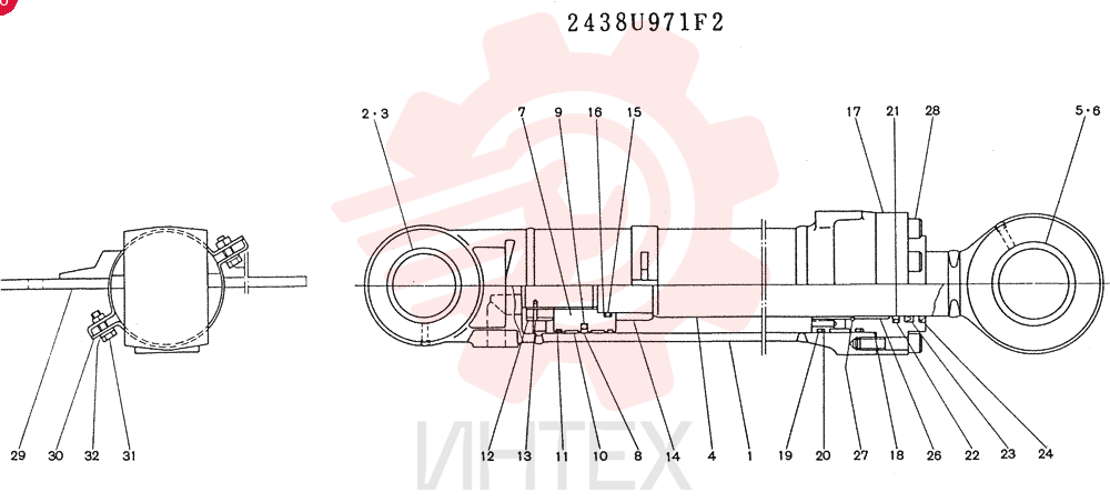 Схема (K905) - MARK II EXCAVATOR BTW LP2401-LP3407 (1/00-12/03) 2438U971F2