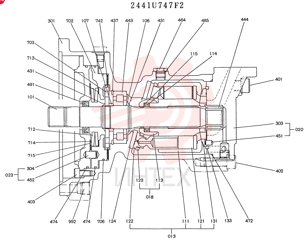Схема (K905) - MARK II EXCAVATOR BTW LP2401-LP3407 (1/00-12/03) 2441U747F2