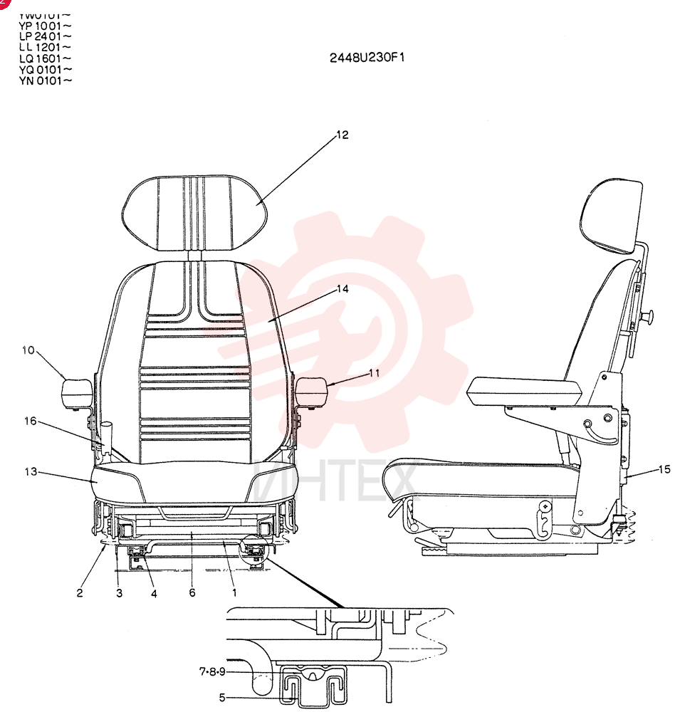 Схема (K905) - MARK II EXCAVATOR BTW LP2401-LP3407 (1/00-12/03) 2448U230F1
