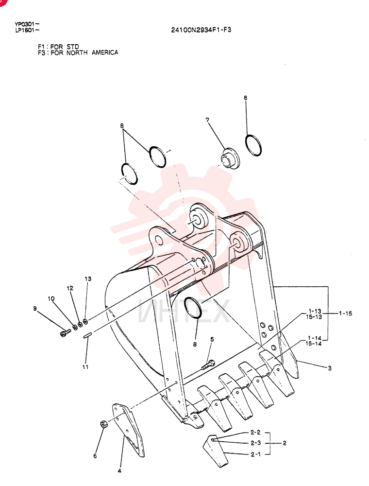 BUCKET ASSY,0.5 CUBIC METER(0.65 CU.YD)