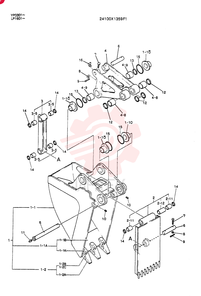 BUCKET ASSY,EJECTOR 24100X1359F1