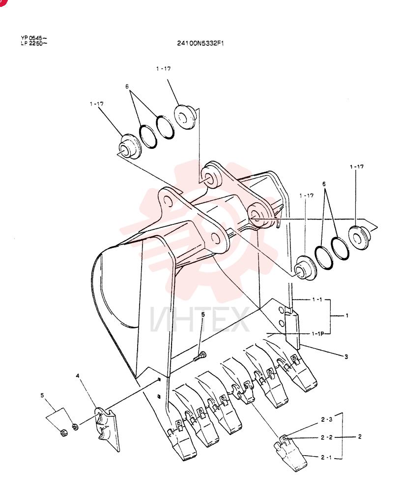 BUCKET ASSY,H.D.0.45 CUBIC METRE (0.58 CU.YD)