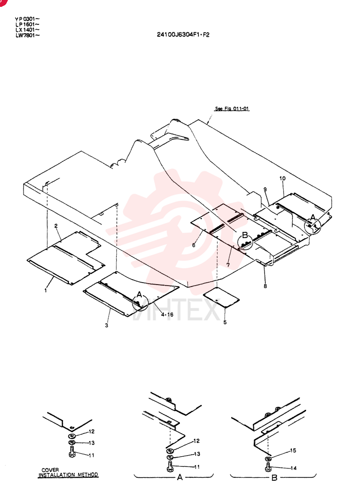 COVER,UNDER(FOR NORTH EUROPE)  YP0301-, Serial Range: -YP0377