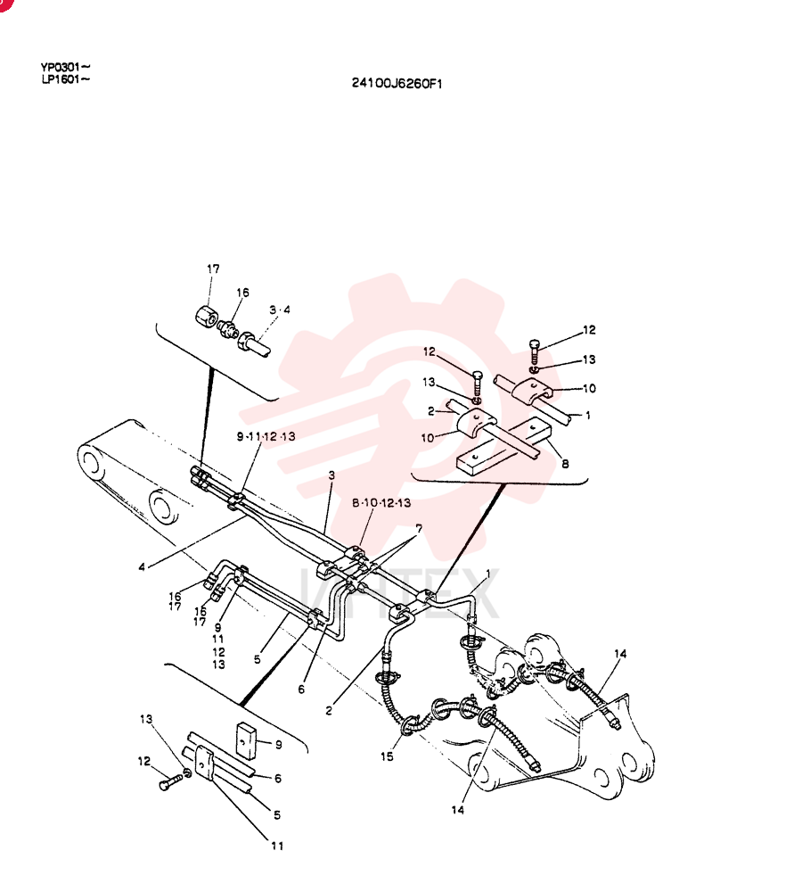 INSTAL HYDR LINES EXTRA ARM 2.1 M(6 FT-11 IN)