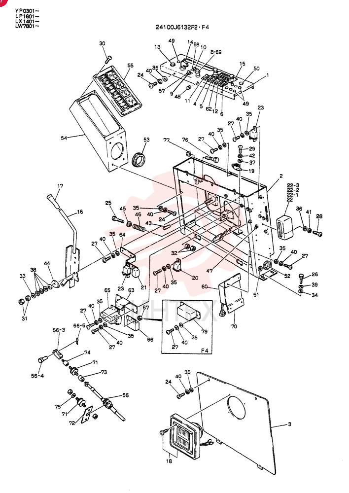PANEL ASSY, INST, Serial Range: YP0301-YP0480