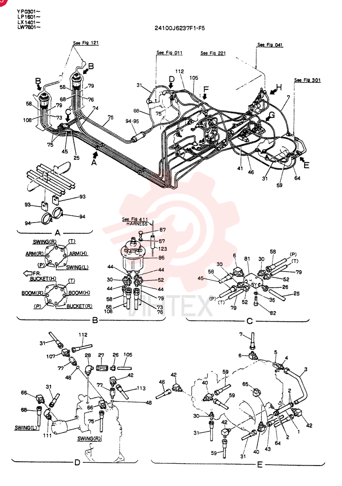REMOTE-CONTROL ASSY  YP0301-, Serial Range: -YP0429 24100J6237F1 (1)