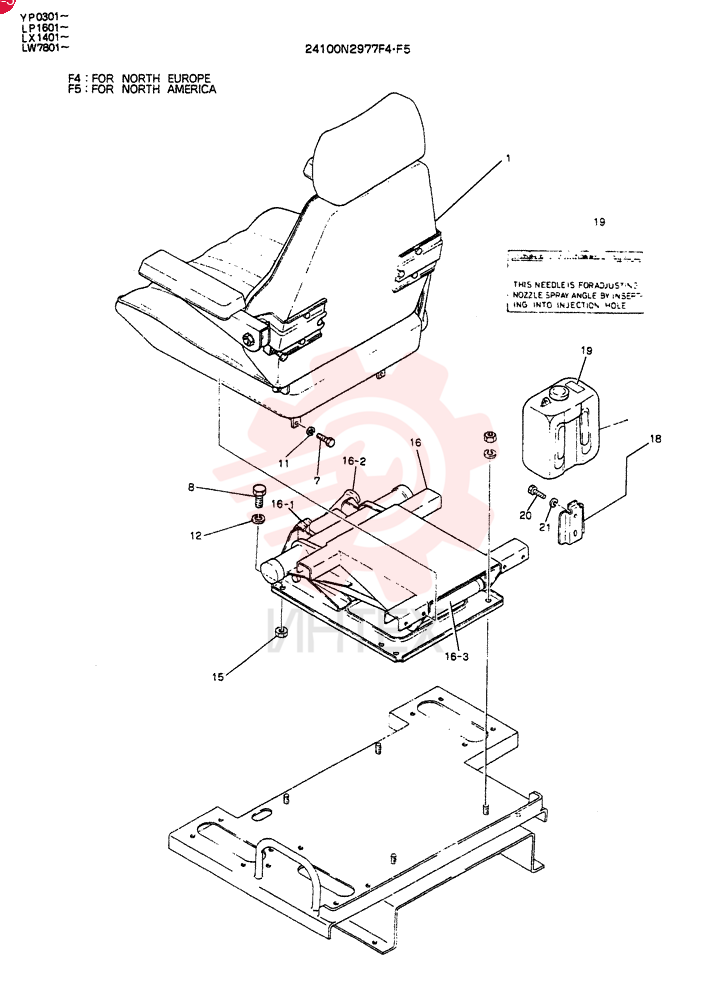 SEAT ASSY(WRIST CONTROL)(FOR EXPORT) 24100N2977F4