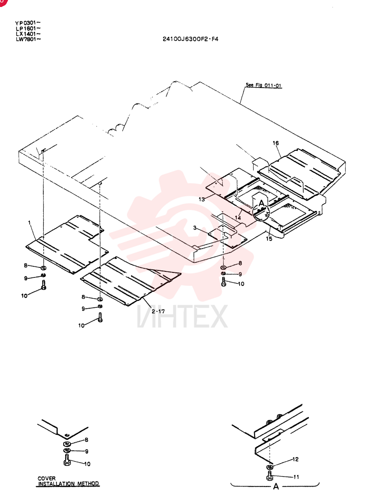 COVER,UNDER(FOR EXPORT), Serial Range: YP0301--YP0377