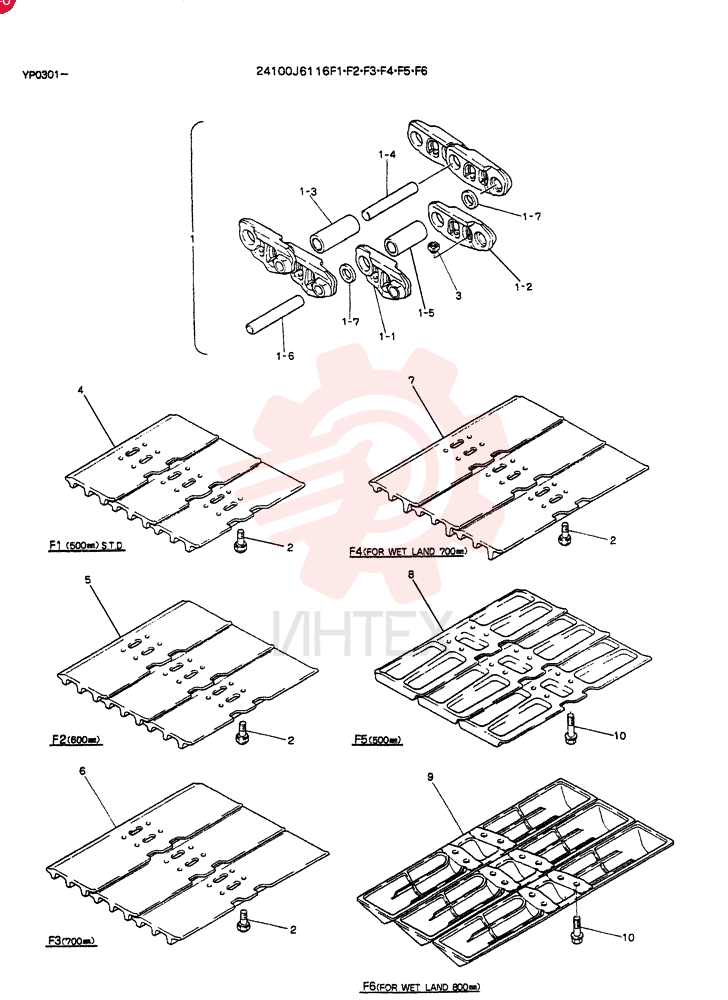INSTAL,CRAWLER TRACK 24100J6116F1