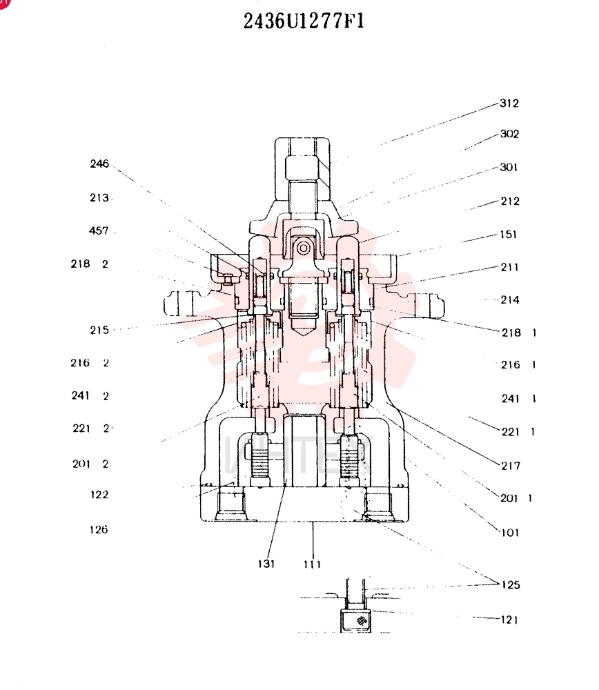 Схема (K905LC) - EXCAVATOR ASN YP1282 (1/85-12/03) 2436U1277F1