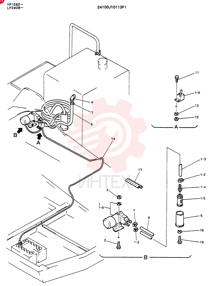Схема (K905LC) - EXCAVATOR ASN YP1282 (1/85-12/03) 24100J10113F1