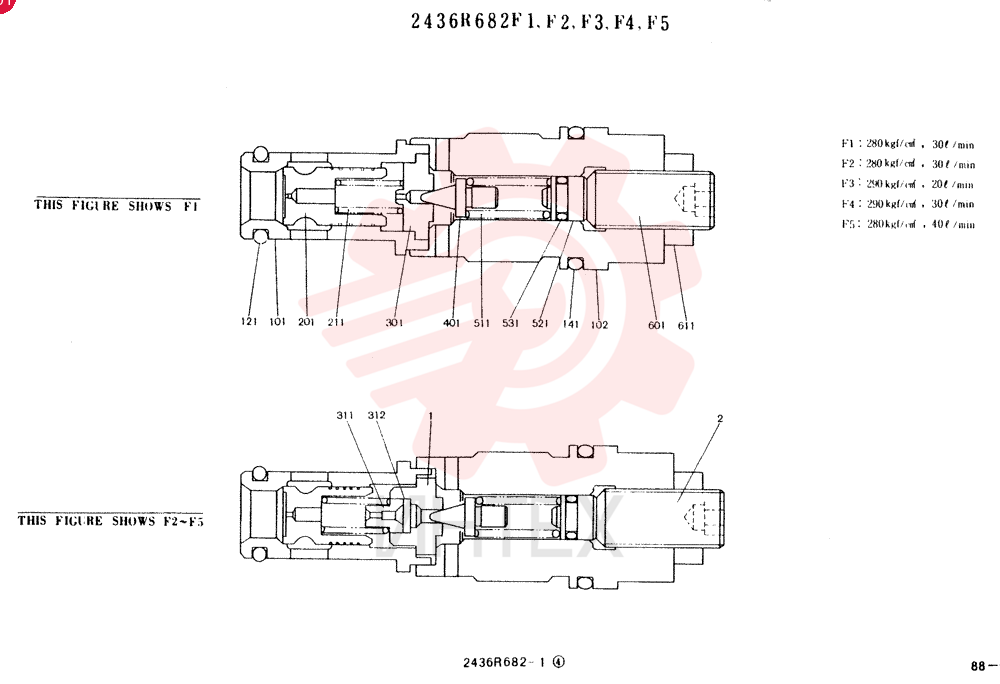 Схема (K905LC) - EXCAVATOR ASN YP1282 (1/85-12/03) 2436R682F1