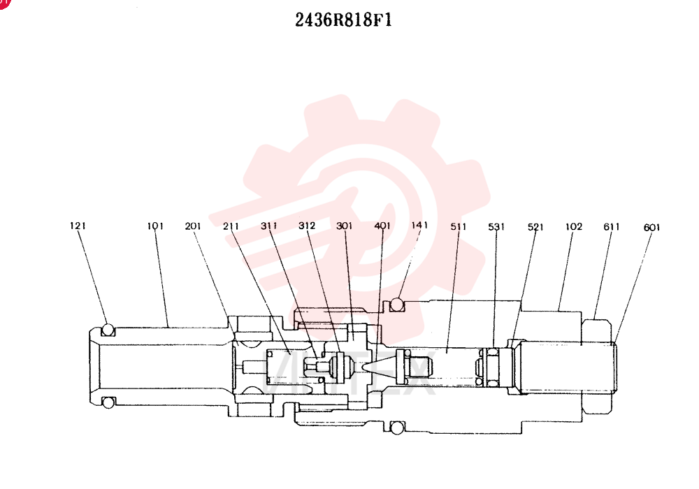 Схема (K905LC) - EXCAVATOR ASN YP1282 (1/85-12/03) 2436R818F1