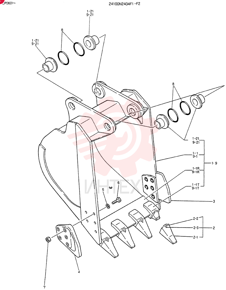 BUCKET ASSY, Serial Range: YP0115--YP0139 24100N2404F1