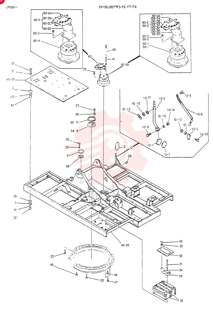 FRAME ASSY, UPP, Serial Range: LP0601-LP1066