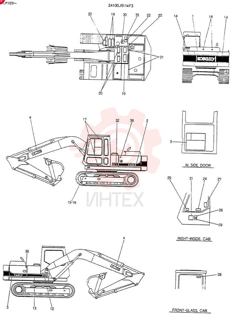 Схема (K905LC) - EXCAVATOR BTW YP0115 - YP0301 (1/85-12/03) 24100J5114F3