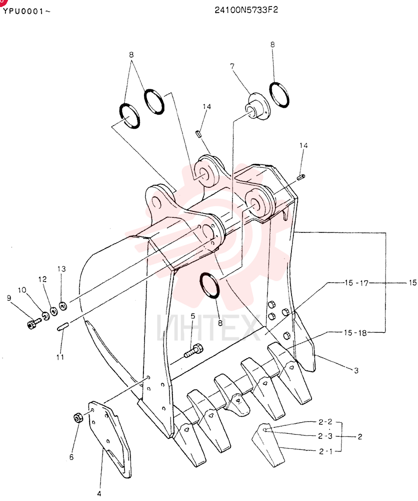 BUCKET ASSY, 0.45M³