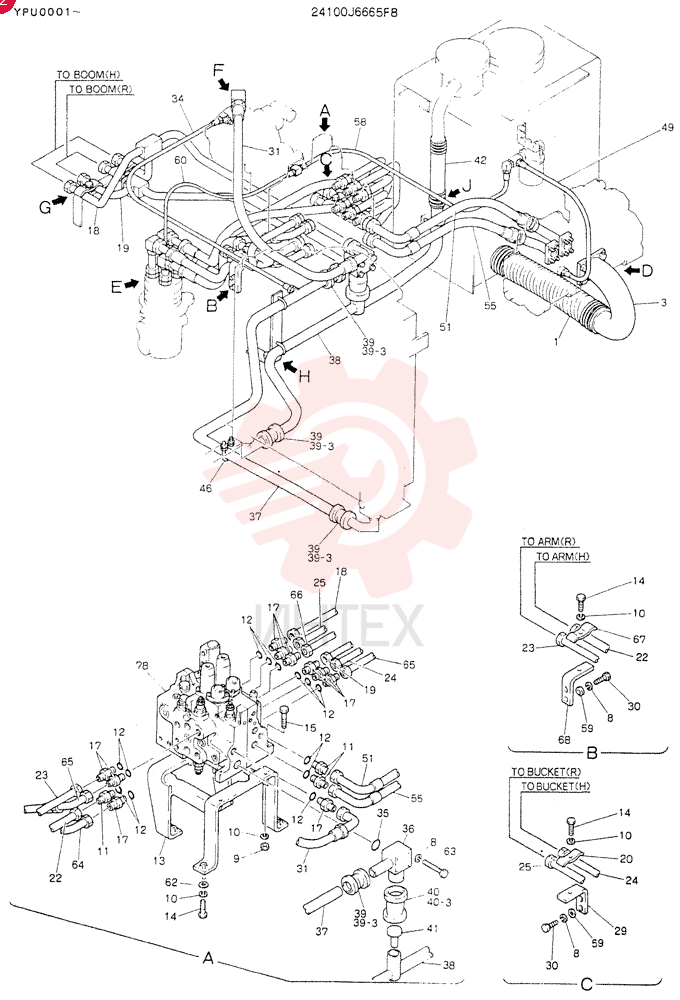 HYDR LINES, UPP 24100J6665F8 (2)