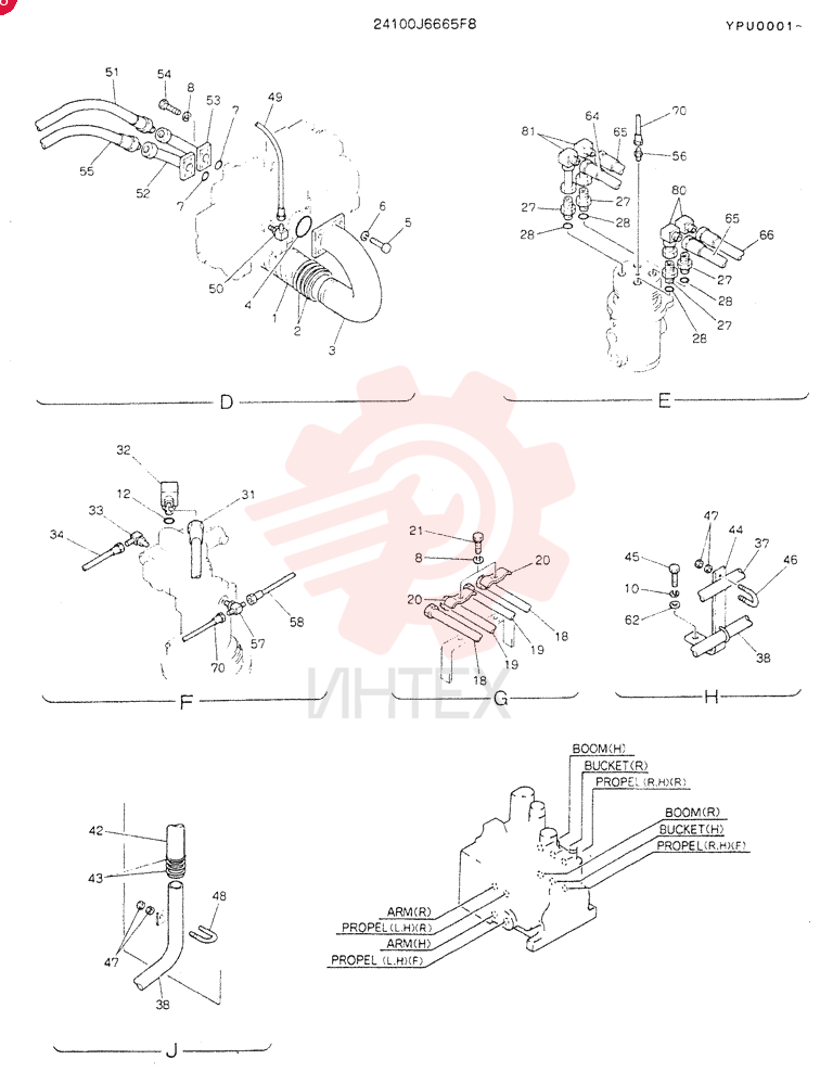 HYDR LINES, UPP 24100J6665F8 (1)