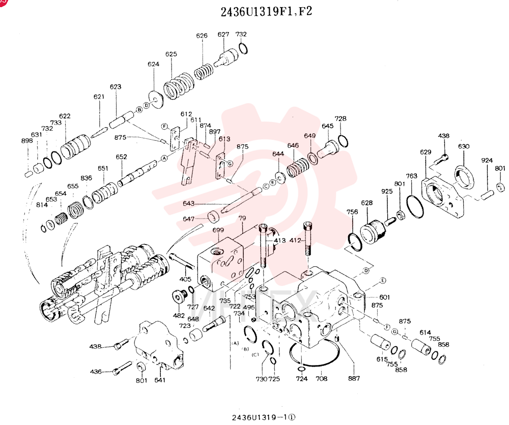 Схема (K905LC) - MARK II EXCAVATOR ASN YPU00001 (1/87-12/03) 2436U1319F1