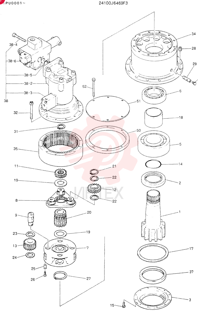 Схема (K905LC) - MARK II EXCAVATOR ASN YPU00001 (1/87-12/03) 24100J6469F3